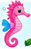 Sparkle, a pink seahorse from Mermaid Cove Adventures